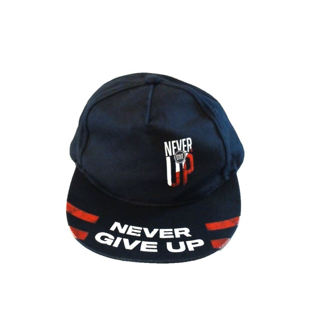 Black & Red ‘Never Give Up’ Hat – Dark Street Edge Snap Back